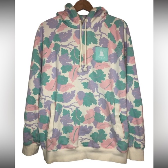 Teddy Fresh 1.0 SOLD OUT/RARE Size M Pastel Muted Camo Leaves Hoodie 2019 - Picture 8 of 16